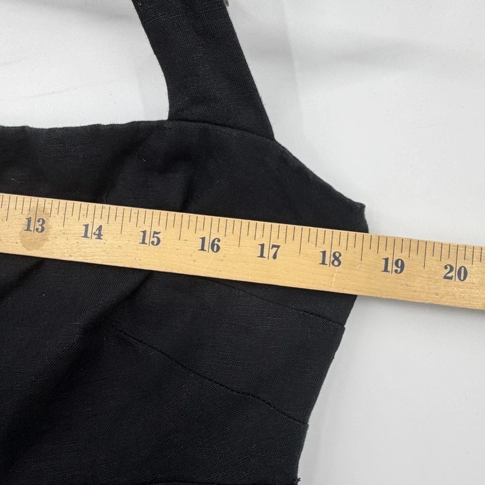 Rumer Freya‎ Jumpsuit Size XL black linen halter tie neck resort wear